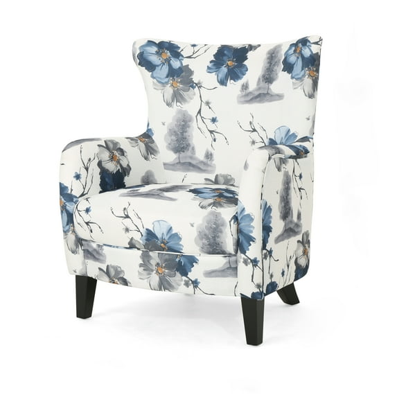 Oliver Contemporary Fabric Upholstered Club Chair, Print