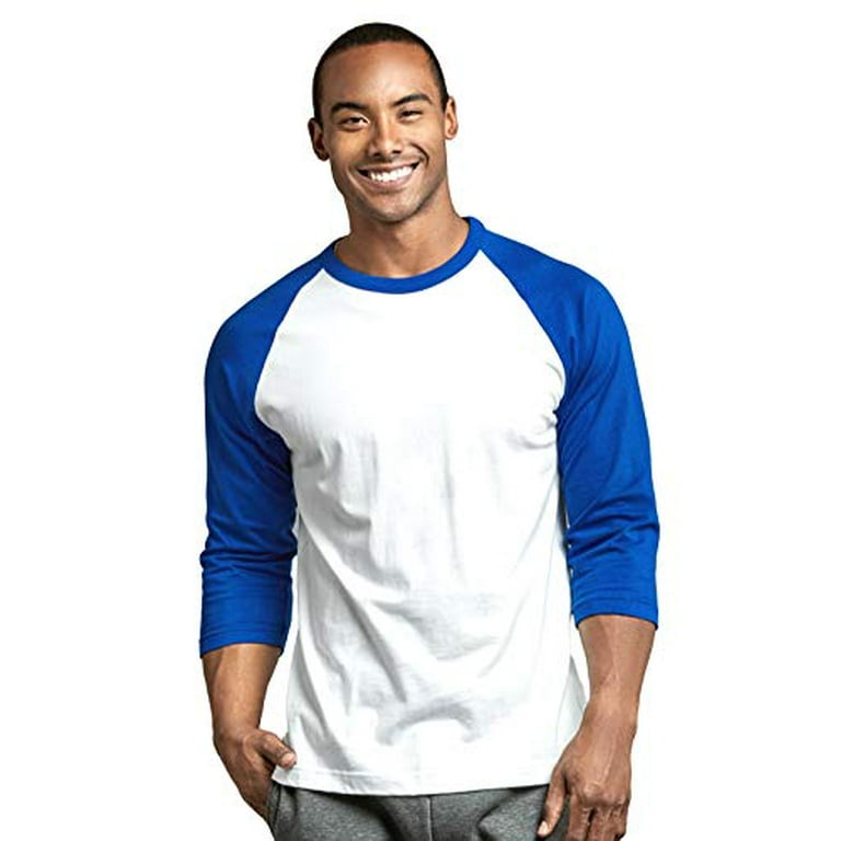 Oliver George 3/4 Baseball Sleeve T-Shirt-MBT001-Royal/White-S
