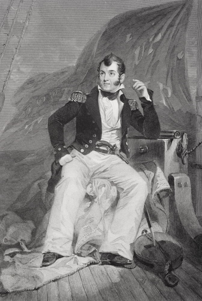 Oliver Hazard Perry 1785-1819 American Naval Officer In War Of 1812 Victor Against British In Battle Of Lake Erie From Painting By Alonzo Chappel Canvas Art - Ken Welsh  Design Pics (12 x 17)