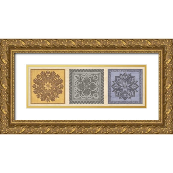 Oliver, Jenny 24x11 Gold Ornate Wood Framed with Double Matting Museum Art Print Titled - Classical Tiles II