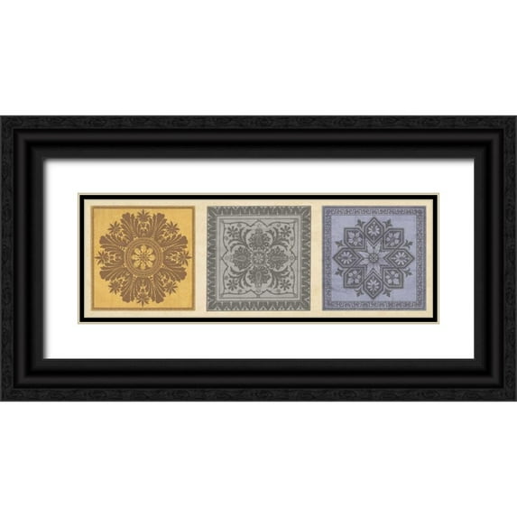 Oliver, Jenny 32x13 Black Ornate Wood Framed with Double Matting Museum Art Print Titled - Classical Tiles II