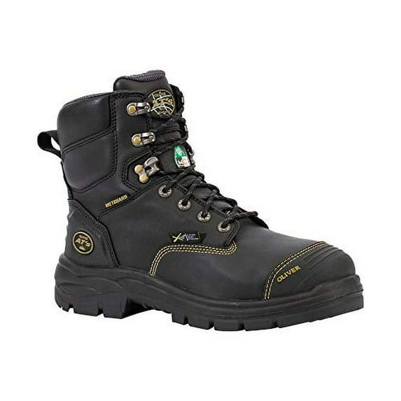 Oliver Men's 6" Met Guard Steel Toe Lace Up Work Boot, Black - 15