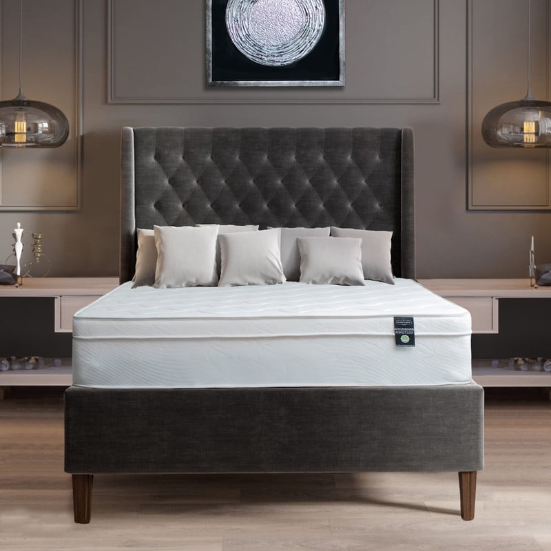 Oliver & Smith 10 Inch Queen Mattress - High Density & Premium Comfort Cold Foam - Bonnell Coil Springs - Hybrid Queen Size Mattress Medium Firm