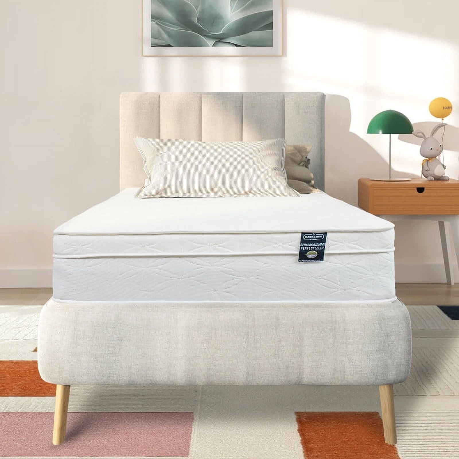 Oliver & Smith 10 Inch Twin Bed Mattress - High Density & Premium Comfort Cold Foam - Bonnell Coil Springs - Hybrid Twin Size Mattress - Medium Firm