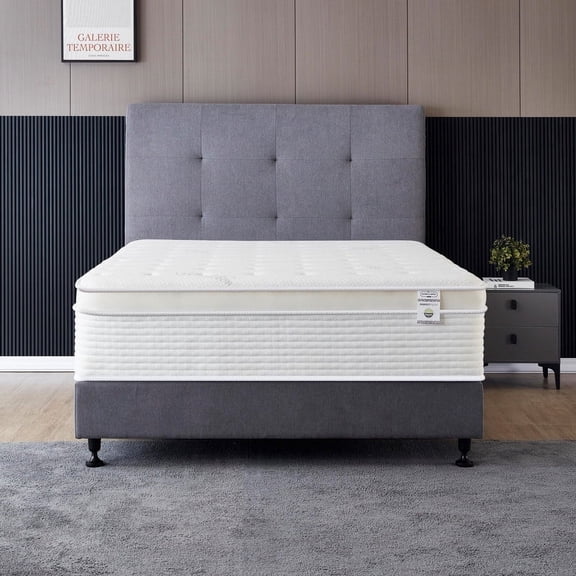 Oliver & Smith Full Mattress 14 Inch - Hybrid Cool Memory Foam and Spring Mattress - Euro Top Medium Firm - Rolled in a Box