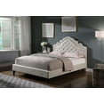 thumbnail image 1 of Oliver and Smith Full Upholstered Platform Bed Frame 51 Inch Tall Button Tufted Linen Headboard No Box Spring Needed Wood Slats Easy Assembly Light Beige, 1 of 2