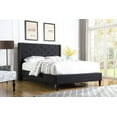 thumbnail image 1 of Oliver and Smith King Upholstered Platform Bed Frame Black - 51 Inch Tall Button Tufted Headboard - Soft Linen Fabric Wood Slats - Modern Fabric Design - Easy Assembly (ASTOR), 1 of 3