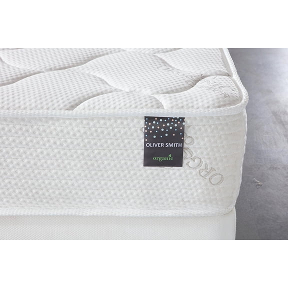 Oliver Smith Organic Cotton 10" Spring & Foam Hybrid Mattress, Firm