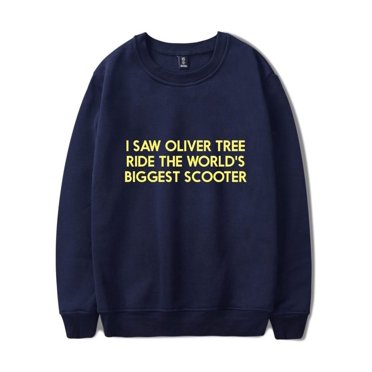 Oliver Tree Merch I Saw Oliver Tree Ride The World's Biggest Scooter Crewneck New Fashion Cool Long Sleeve Hoodie Sweatshirt Tracksuit Pullover Coat