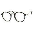 thumbnail image 1 of Oliver Vintage Fashion Round Circle Key Hole Metal Bridge Clear lens glasses Bla, 1 of 7