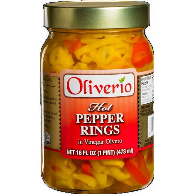 Oliverio Hot Pepper Rings in Vinegar Olvero, 16 fl oz