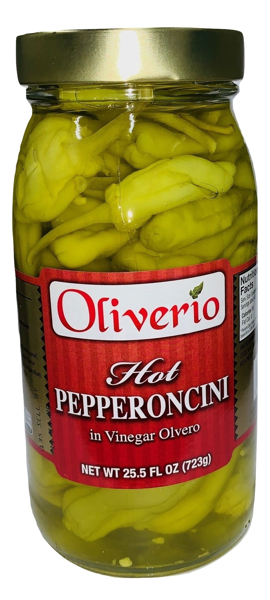 Oliverio Hot Pepperoncini In Vinegar, 25.5 oz. Jar
