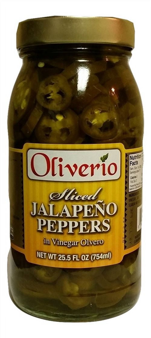 Oliverio Sliced Jalapenos in Vinegar, 25.5 oz. Jar