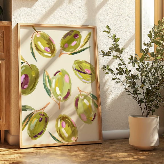 Olives Wall Art Cute Olive Print Kitchen Print Cottage Core Poster Kitchen Art Coquette Room Decor Girly Farmhouse Art Trendy 24x36 UNFRAMDE