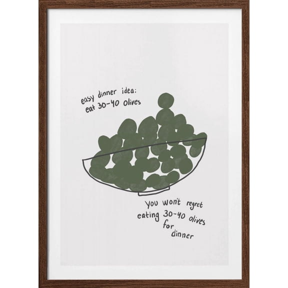 Olives for Dinner Framed Art Modern Wall Decor