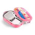 thumbnail image 1 of Oliveware Snacky Kids Lunch Box, Stainless Steel in 700ml Include Sabzi Container(180ml) & Steel Spoon, Food Grade BPA Free, Leak Proof & Colourful Designs (Pink), 1 of 4