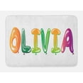 thumbnail image 1 of Olivia Bath Mat, Well-Known Traditional Girl Name with Medieval Roots Modern Funny Party Letters, Non-Slip Plush Mat Bathroom Kitchen Laundry Room Decor, 29.5 X 17.5 Inches, Multicolor, Ambesonne, 1 of 2