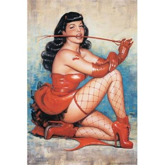 Olivia - Bettie Page Red Poster Print - 24 x 36 in.