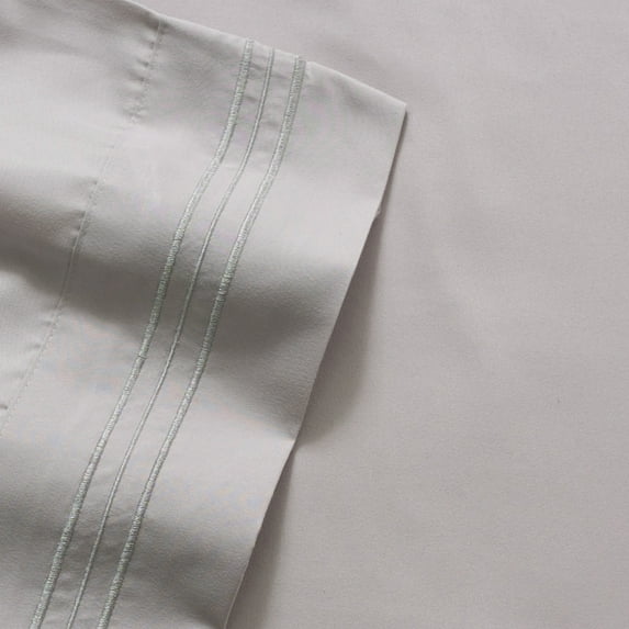 Olivia Branch 1800 Thread Count Microfiber Bed Sheet Set California King - Silver