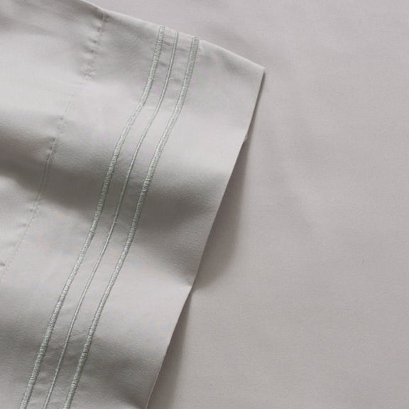 Olivia Branch 1800 Thread Count Microfiber Bed Sheet Set California King - Silver