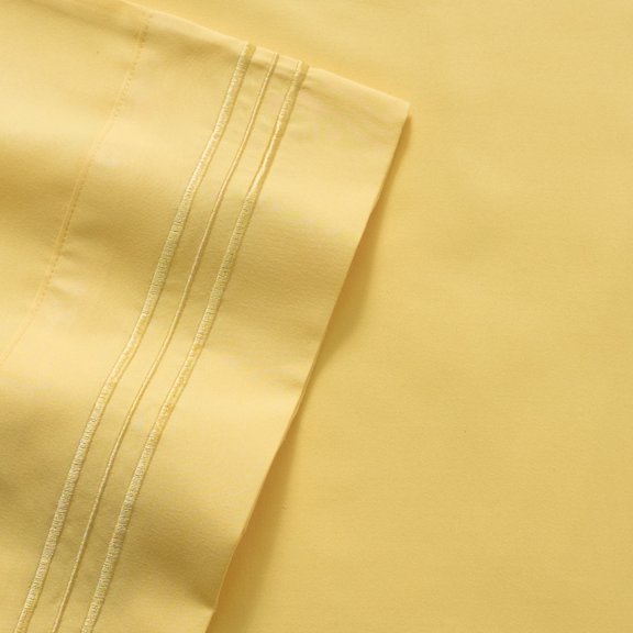 Olivia Branch 1800 Thread Count Microfiber Bed Sheet Set California King - Yellow