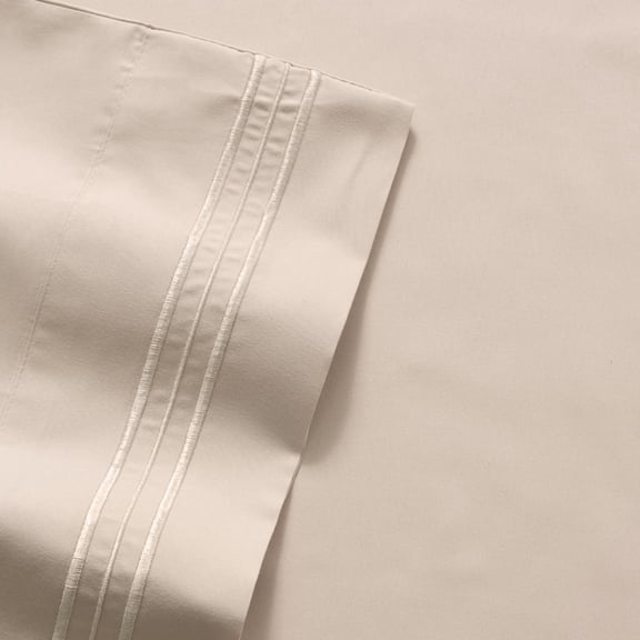 Olivia Branch 1800 Thread Count Microfiber Bed Sheet Set King - Beige