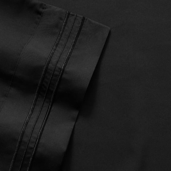 Olivia Branch 1800 Thread Count Microfiber Bed Sheet Set RV Queen - Black
