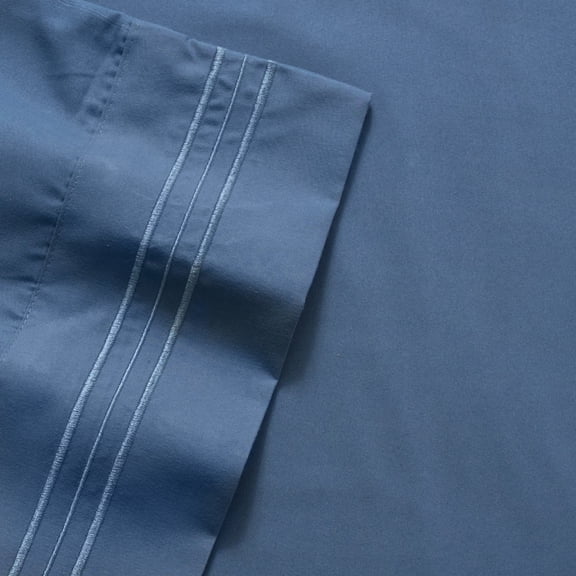 Olivia Branch 1800 Thread Count Microfiber Bed Sheet Set RV Queen - Denim