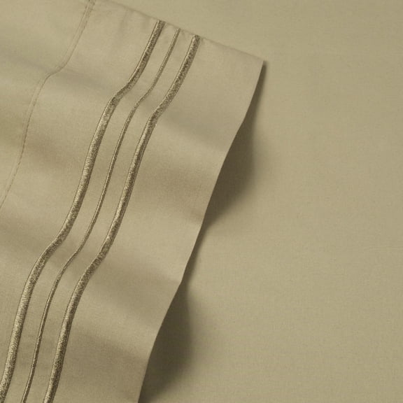 Olivia Branch 1800 Thread Count Microfiber Bed Sheet Set Split King - Sage Green