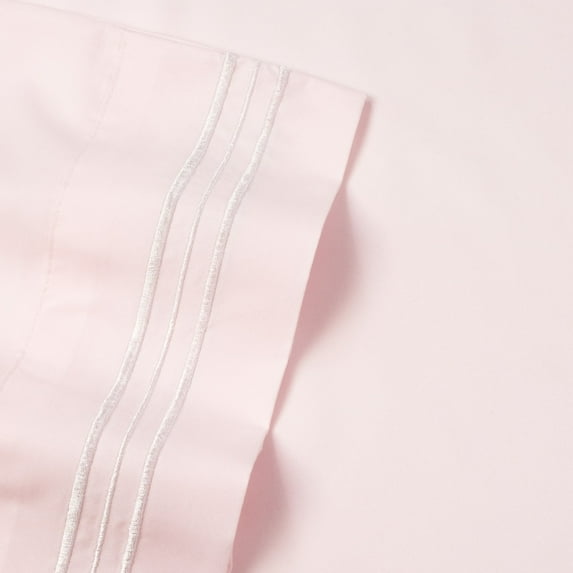 Olivia Branch 1800 Thread Count Microfiber Bed Sheet Set Twin - Pale Pink