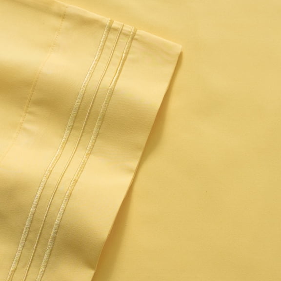 Olivia Branch 1800 Thread Count Microfiber Bed Sheet Set Twin - Yellow