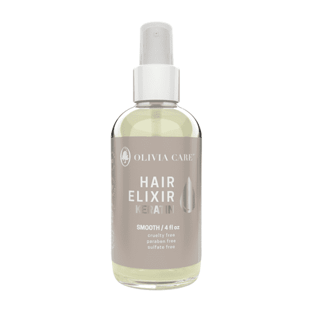 Olivia Care Hair Elixir with Hydrolyzed Keratin & Safflower Seed Oil, Lightweight Hair Oil Treatment, 4 fl oz