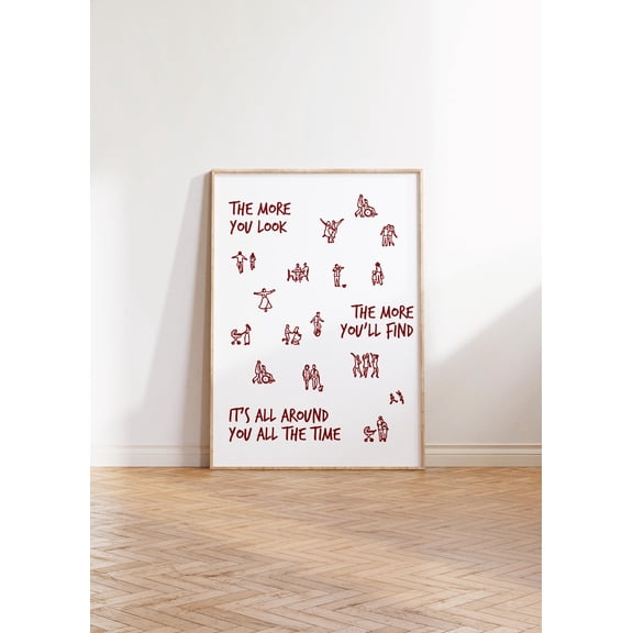 Olivia Dean Lyrics Art Print The More You Look Quote Quote Poster Red