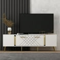 Olivia Detas White, Gold TV Stand
