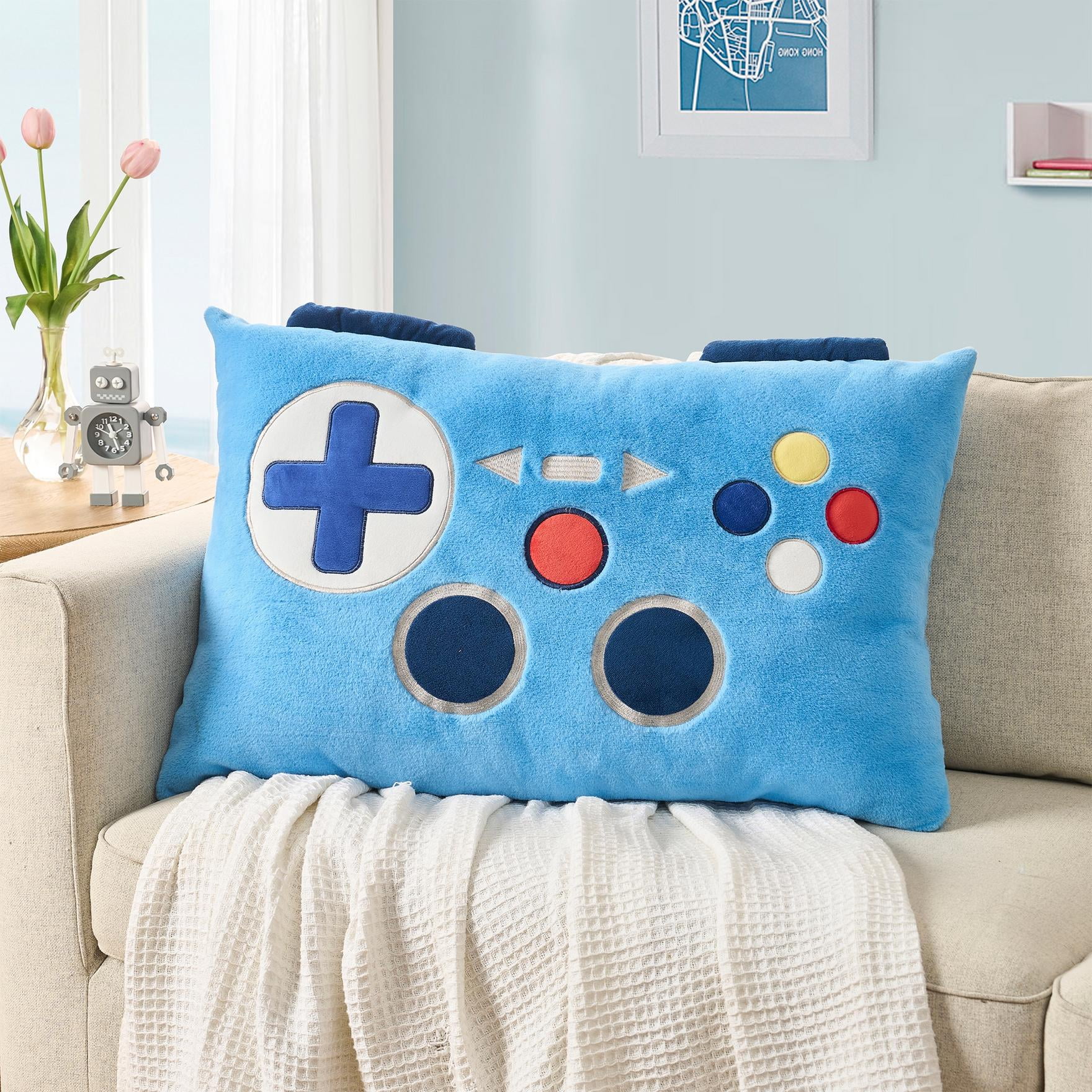 Olivia & Finn 20" x 30" Blue Gamer Kids Decorative Body Pillow