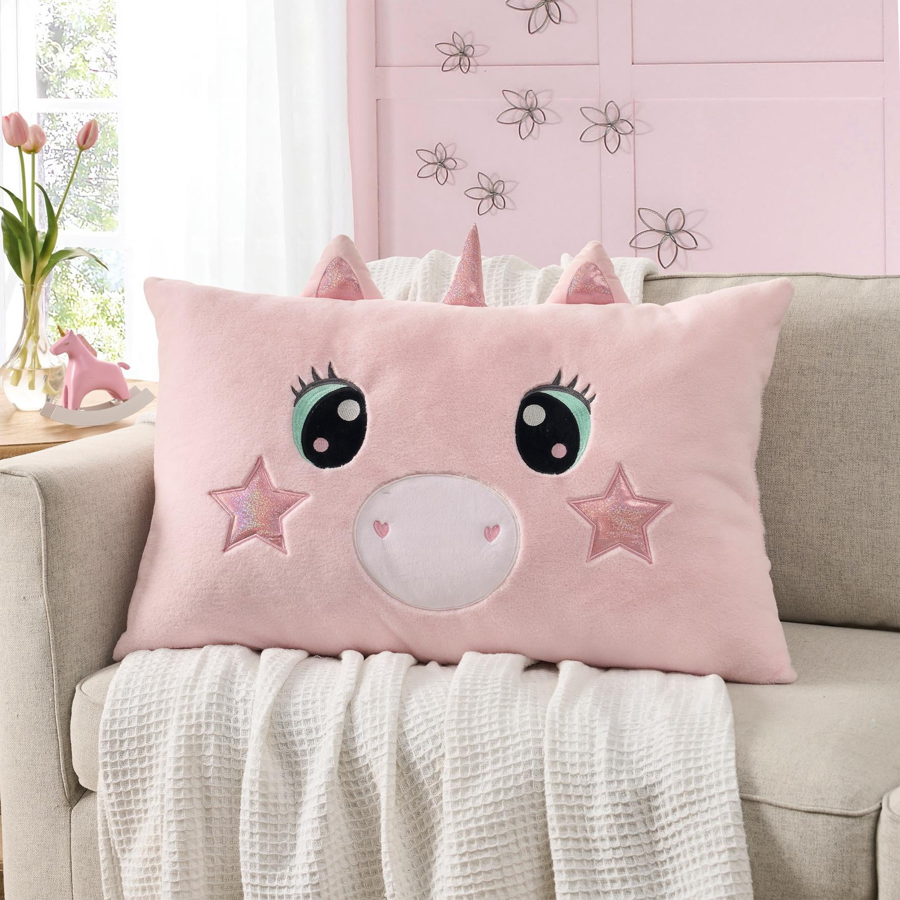 Olivia & Finn 20" x 30" Pink Unicorn Kids Decorative Body Pillow