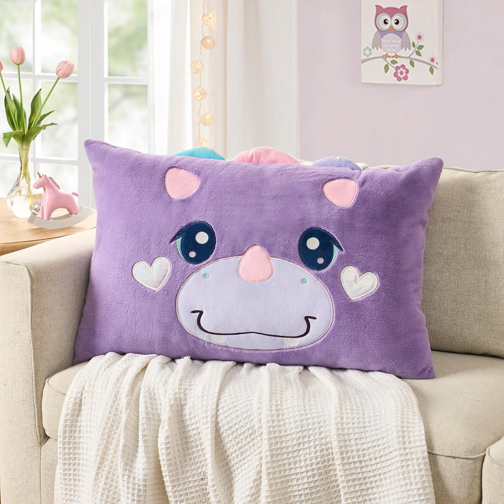 Olivia & Finn 20" x 30" Purple Dino Kids Decorative Body Pillow