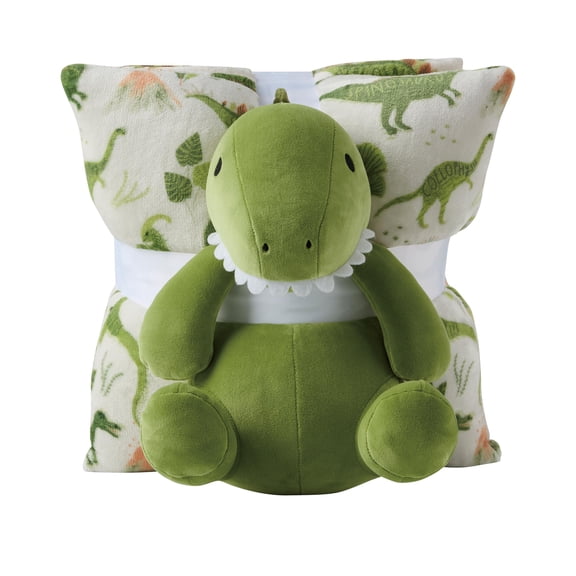 Olivia & Finn Multi Dino Throw and Decorative Pillow Set (3 Count)