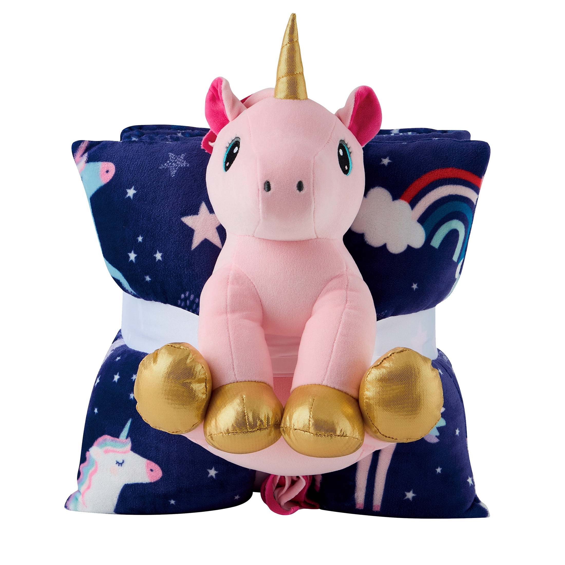 Olivia & Finn Multi Unicorn Throw and Decorative Pillow Set (3 Count)