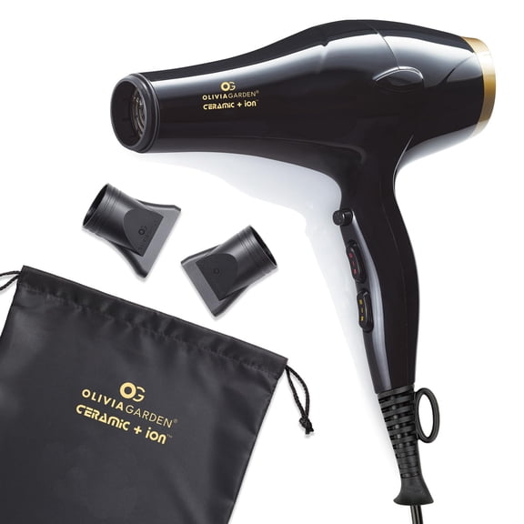 Olivia Garden Ceramic + Ion Professional Hair Dryer CIDR1 | Lightweight Fast-Drying Hair Dryer with Ionic Technology