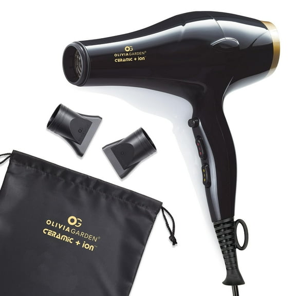 Olivia Garden Ceramic + Ion Professional Hair Dryer CIDR1 | Lightweight Fast-Drying Hair Dryer with Ionic Technology