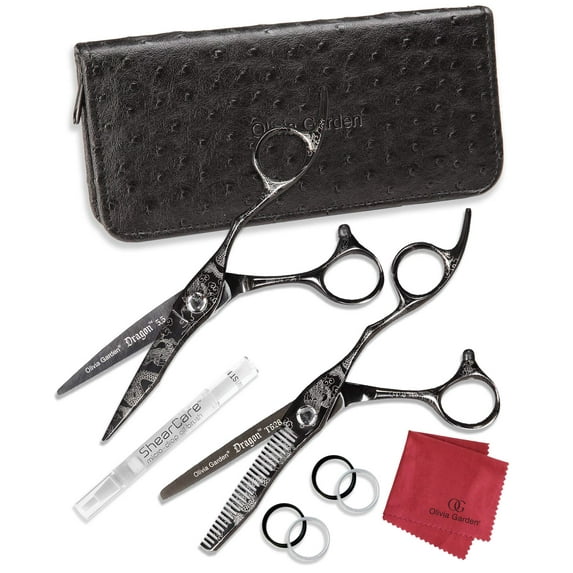 Olivia Garden Dragon Shear and Thinner Zipper Case deal (5.5" contains: DR-55, DR-T628)