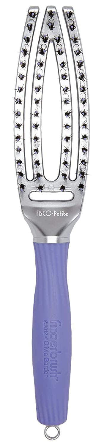 Olivia Garden FingerBrush Scalp-Hugging & Vented Combo Paddle Hair Brush (Ionic & 100% Boar Bristles) FBCO-PT (Petite)