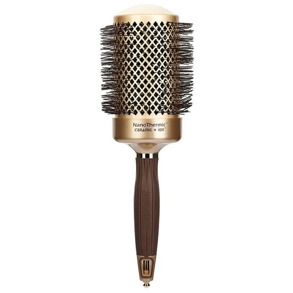 Olivia Garden NanoThermic Ceramic + Ion Round Thermal Hair Brush NT-64 (2 3/4") gold and chocolate