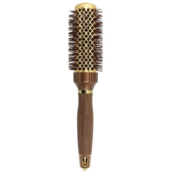 Olivia Garden NanoThermic PowerGrip Thermal brush with special patented wavy barrel for extra tension and grip, for medium to thick hair, 1 1/4 inch