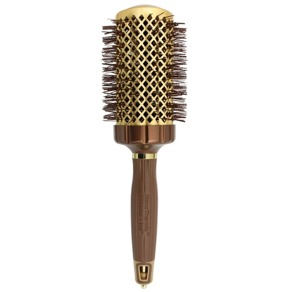Olivia Garden NanoThermic PowerGrip Thermal brush with special patented wavy barrel for extra tension and grip, for medium to thick hair, 2 1/8 inch