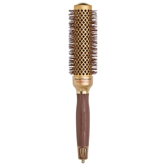 Olivia Garden NanoThermic Speed XL Extra-Long Barrel Thermal Round Hair Brush with ergonomic non-slip handle (not electrical)