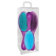 Olivia Garden OG Brush Collection, removable cushion, scalp hugging massages the scalp, 1 fine to medium and 1 medium to thick detangler, 1 smooth and shine styler, for wet or dry hair, Purple 3pc box