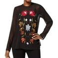 thumbnail image 1 of Olivia & Grace Womens Embroidered Tunic Blouse, Black, Small, 1 of 3