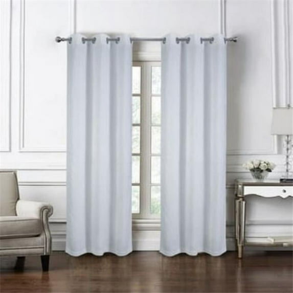 Olivia Gray Bayside Textured Jacquard Curtain Panel Pair - Set of 2 - 38x84", White